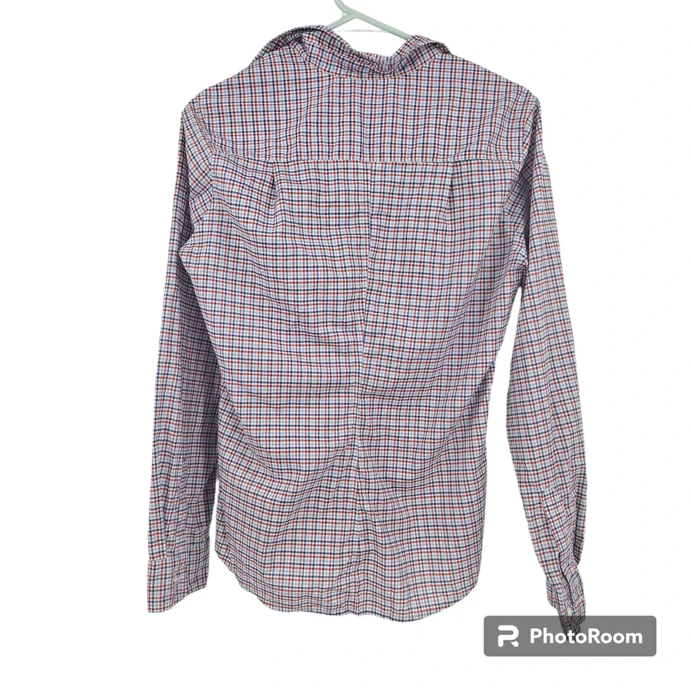 Frank & Eileen Shirt Blue Red Barry Check Plaid Long Sleeve Button-Up Size M - Picture 2 of 7